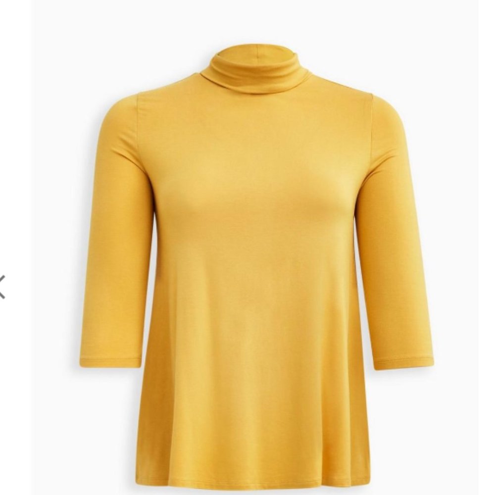 Torrid Super Soft Turtleneck Swing Short Sleeve Tee - Size 1X